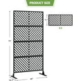thumbnail image 2 of Metal Privacy Screen 70" H x 35" Decorative Outdoor Privacy Screen,Freestanding Privacy Panel with Stand for Balcony Deck Patio Lawn Garden,Weather Resistant Privacy Fence, 2 of 7