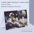 thumbnail image 3 of Yayeee Toggle Light Switch Wall Plate 2-Gang 4.56"x4.48" Decorative Outlet Cover, Beige Astronaut, 3 of 7