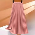 thumbnail image 6 of Womens Pleated Skirt High Waisted A Line Midi Long Shirring Skirts Summer Trendy Casual Lightweight Elegant Skirts, 6 of 6