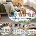 thumbnail image 5 of Summer Slippers Round Area Rug 3Ft Washable Small Circle Rugs for Kitchen Entryway, Tropical Botanical Palm Leaves Non-Slip Carpet Floor Mats Indoor Outdoor Carpet Runner Aesthetic Home Decor, 5 of 8