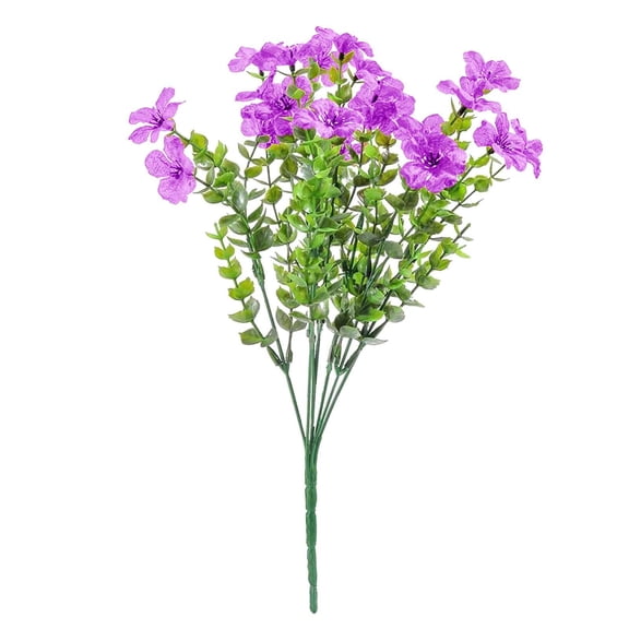Boovnll Artificial Flowers, 2 Bundles Silk Violet Flower with Long Stems, UV Resistant Lifelike Bouquet, Fake Flowers for Wedding Party Tables Centerpiece DIY Decor