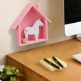 thumbnail image 5 of Dvumao House-Shaped Wall Shelf – Solid Wood Decorative Floating Shelf for Living Room & Small Space Organization (9.3"x7.3"), 5 of 6
