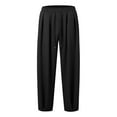 thumbnail image 4 of sususu Men Travel Pants Lightweight,Men's Casual Loose Fit Trousers Elastic Waist Comfortable Daily Wear Breathable Solid Relaxed Pants For Outdoor Activities,Black,M, 4 of 7