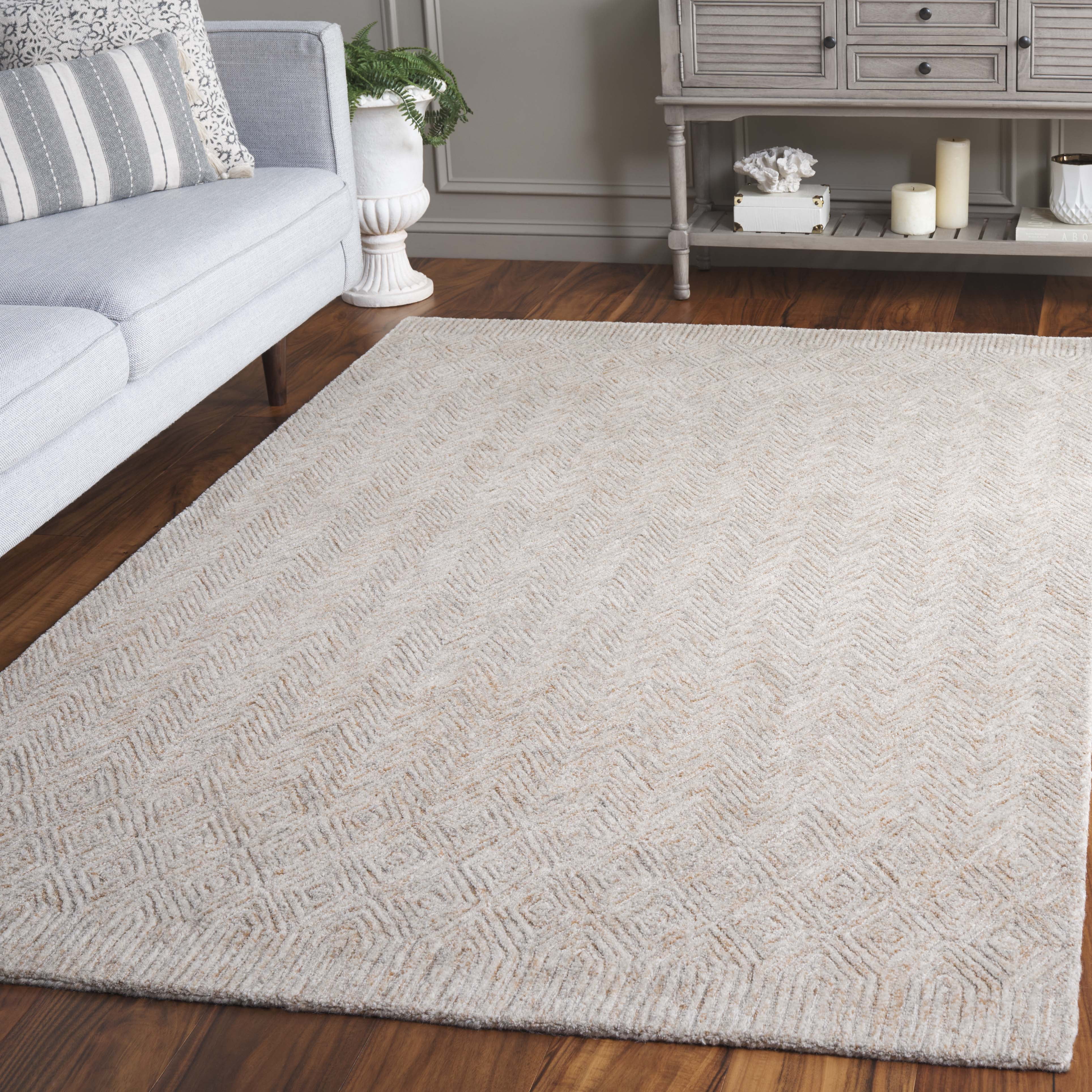 SAFAVIEH Pine Maria Geometric Area Rug, Rust/Light Gray, 5' x 8'
