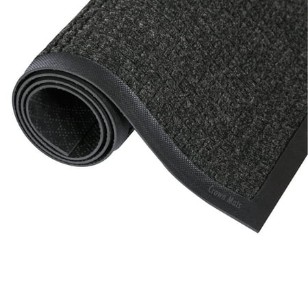 Super Soaker Diamond Mat - Crown Super-Soaker Wiper Mat w/Gripper Bottom, Polypropylene, 24 x 36, Charcoal
