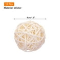 thumbnail image 2 of Unique Bargains 12 Pcs Wicker Rattan Balls 1.6 Inch Rattan Decorative Balls for Vase Fillers Home Decor White, 2 of 5