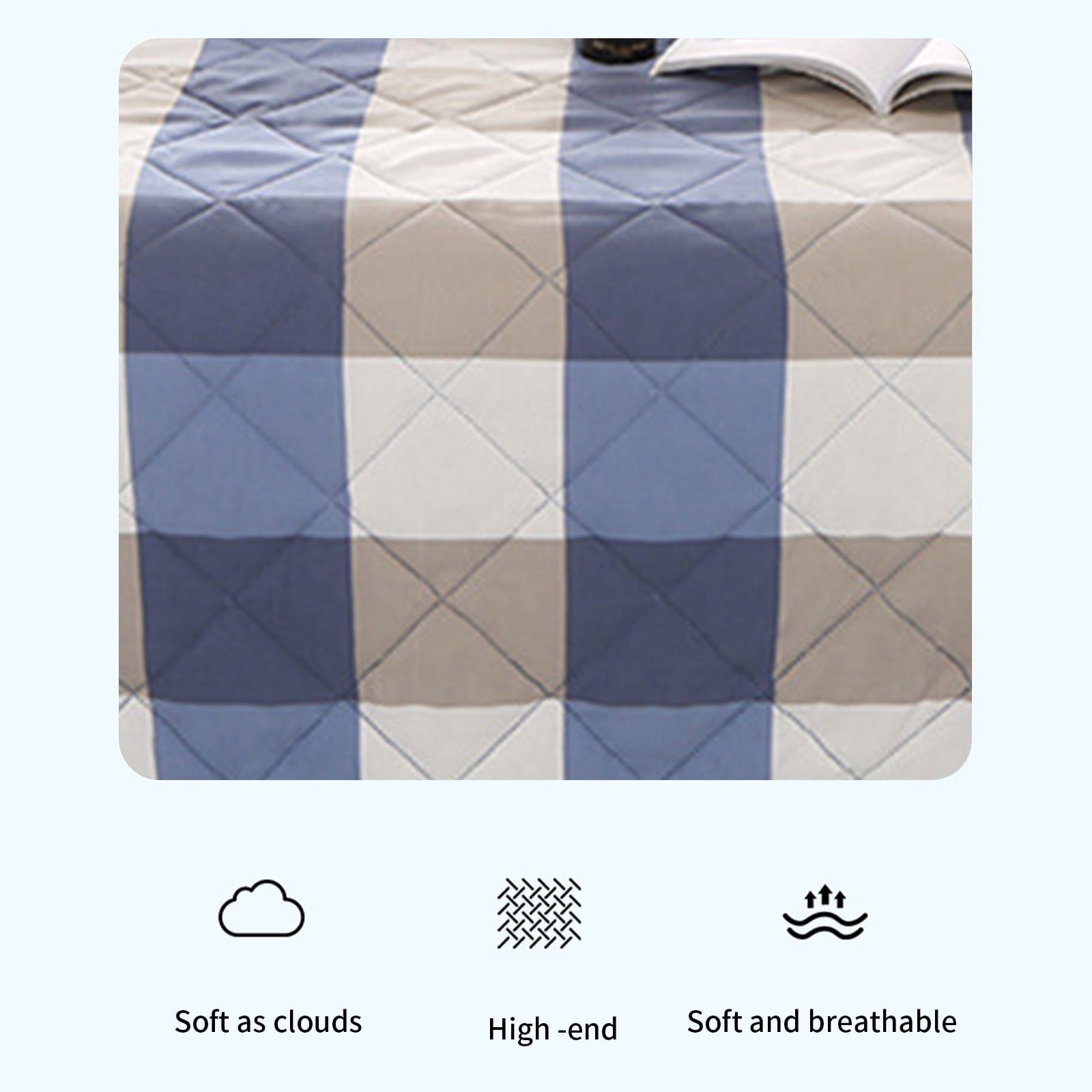 Quilt Queen Size - Summer Conditioning Quilt, Oversized Bedding Soft Coverlet Quilts Queen Size, Naked Sleeping Skin-friendly Washed Cotton Refrigerated Comforter for All Season(79 x 59 in)