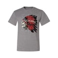 thumbnail image 2 of Colorful Abstract Skull Face Streetwear Men's Graphic T-Shirt, Heather Grey, 3XL, 2 of 3
