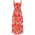 thumbnail image 4 of Taqqpue Women's Summer Dresses Sleeveless Boho Floral Maxi Dress Square Neck Smocked Tiered A Line Dresses Causal Floral Holiday Dress Summer Long Beach Sundress, 4 of 5