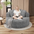 thumbnail image 3 of Magic Home Modern Lazy Sofa Foam Couch Sectional Sofa Togo Sofa Floor Sofa for Bedroom,Living Room,Apartment and Small Space,Single Seat Sofa,Gray, 3 of 13