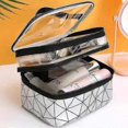thumbnail image 2 of Travel Makeup Bag Case Double Layer Cosmetic Bag Portable Waterproof Makeup Organizers Toiletry Bag For Women, 2 of 2