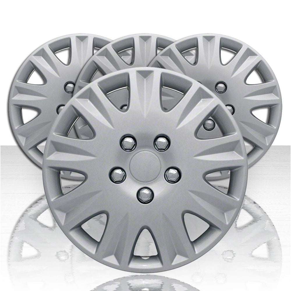 Set of Four 15" Silver Hubcap Wheel Covers for 2006-2011 Honda Civic (Push-on)