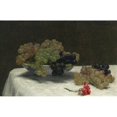 thumbnail image 2 of Henri Fantin-Latour 18x13 Gold Ornate Wood Frame and Double Matted Museum Art Print Titled - Still Life with Grapes and a Carnation (C. 1880), 2 of 4