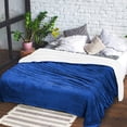 thumbnail image 5 of Homieway Navy Sherpa Blankets, Throw Size Fleece Throw Blankets, Soft and Fuzzy Blanket for, Sofa, Couch, Camping and Travel, 50" x 60", 5 of 6