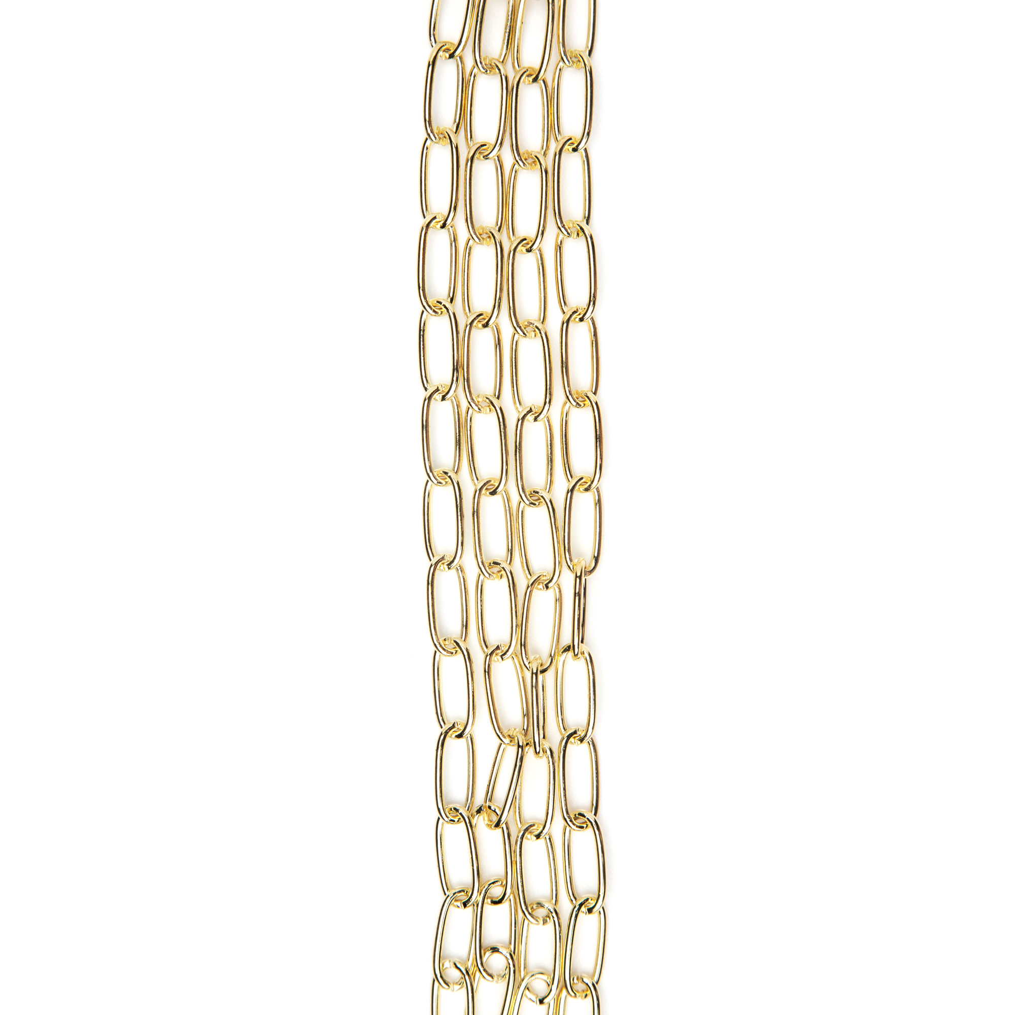 Cousin DIY 7.5 inch Oval Link Chain for DIY Charm Bracelet, 4Pc, Gold Finish
