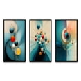thumbnail image 2 of Designart "Turquoise Abstract Retro Wisdom Geometry III" Modern Geometric Framed Wall Art Set Of 3 - Turquoise Abstract Frame Canvas Set For Living Room Decor, 2 of 7