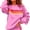 Pink, variant on Women's Crew Neck Sweatshirt Rainbow Striped Print Long Sleeve Relaxed Fit Pullover for Casual Fall and Spring Days Versatile Top