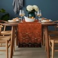 thumbnail image 2 of Orange Geometric Table Runner - 108 Inch Long, Kitchen Dining Table Runner Dresser Scarves, Ombre Modern Abstract Art Farmhouse Decor for Coffee Tables Wedding Party Banquet, 2 of 8