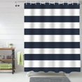thumbnail image 6 of Fabric Shower Curtain: Nautical Stripe Design (Navy and White)-36x72inch, 6 of 6