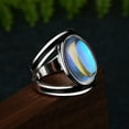 thumbnail image 4 of Fiudx Joyería con Degradado, Elegante Anillo de Piedra Lunar, Accesorio Artesanal de Plata 925, Piedra de Sanación Emocional, Apoyo a La Fertilidad, Regalo Ideal para Mujeres, Disponible En Varios Ta, 4 of 5