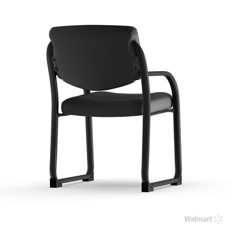 Flash Furniture - Donny  Contemporary Leather/Faux Leather Side Chair - Upholstered - Black