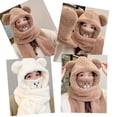 thumbnail image 3 of COCICA Winter Sherpa Hooded Scarf - Bear Ears 3-in-1 Hat Scarf with Mask, Cute Fuzzy Beanie for Women (Beige), 3 of 6