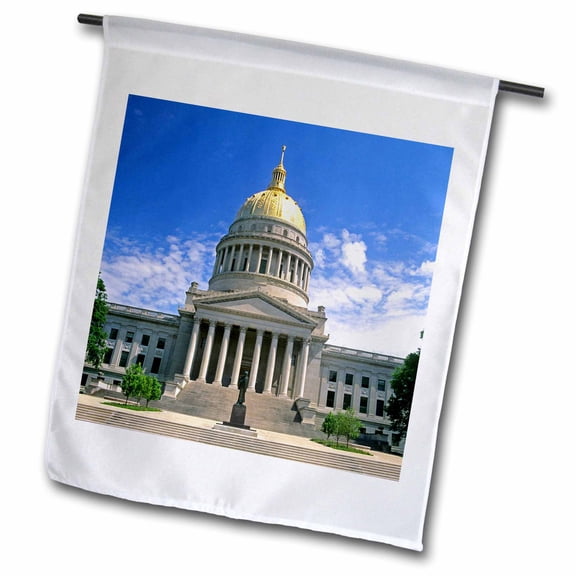 3dRose, West Virginia Charleston, State capitol building - US49 DFR0005 - David R. Frazier, 12 x 18 inch Garden Flag