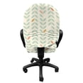 thumbnail image 3 of Modern Office Chair Slipcover, Pastel Themed Pattern of Grunge Leaves Symmetric Vertical Branches, Protective Stretch Decorative Fabric Cover, Standard Size, Champagne and Pale Teal, by Ambesonne, 3 of 5