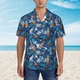 thumbnail image 5 of Uemuo Hawaiian Style Printed Regular Fit Short Sleeve Casual Hawaiian Shirt for Men,Aloha shirt,Tropical shirt,Floral print shirt,Vacation Beach shirt-, 5 of 9