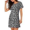 thumbnail image 2 of Pofeuu Similar To Leopard Print Print Women's Loose Fit Short Sleeve Nightgown, Comfortable Sleep Dress for Women, Casual Lounge Sleepwear, Soft Cotton Sleep Dress, 2 of 6