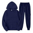 thumbnail image 3 of ClodeEU Womens Sweatsuits 2 Piece Set ,Loose Hoodie Sweatshirt With Pockets,Jogger Pants Fall Tracksuit Navy,Womens Plus XXL, 3 of 6