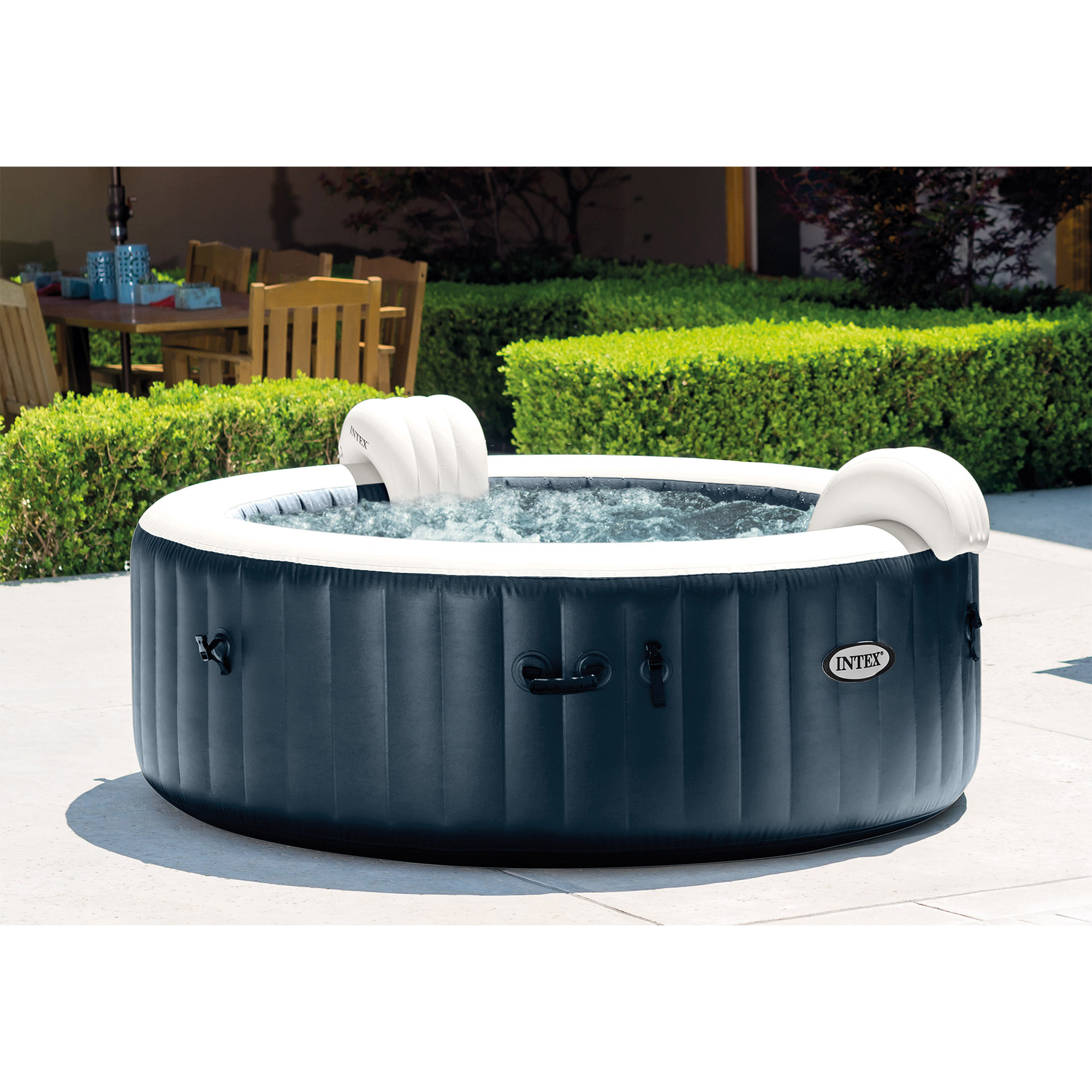 Intex PureSpa Plus 6 Person Inflatable Hot Tub Bubble Jet Spa w/ 2 Seats, Navy - image 4 of 12