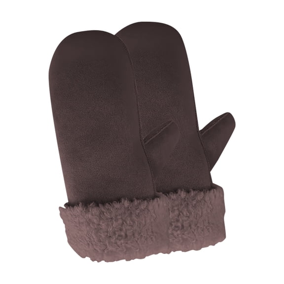 IMENGL Gloves for Women Soft Fleece Lined Thermal Mittens Winter Coldproof Thickened Comfy Women's Work Gloves,Brown