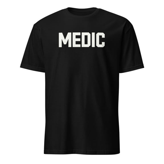 Medic Staff First Aid Professional Uniform T-Shirt (Black, S)