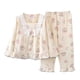 thumbnail image 1 of Odeerbi 1-13 Años Niños Niñas Pijama de Algodón de Verano Conjuntos Pantalones Camisa de Manga Larga Con Solapa de Muesca Estampado de Cuadros Suaves Ropa de Dormir Conjunto de Pijama, 1 of 3