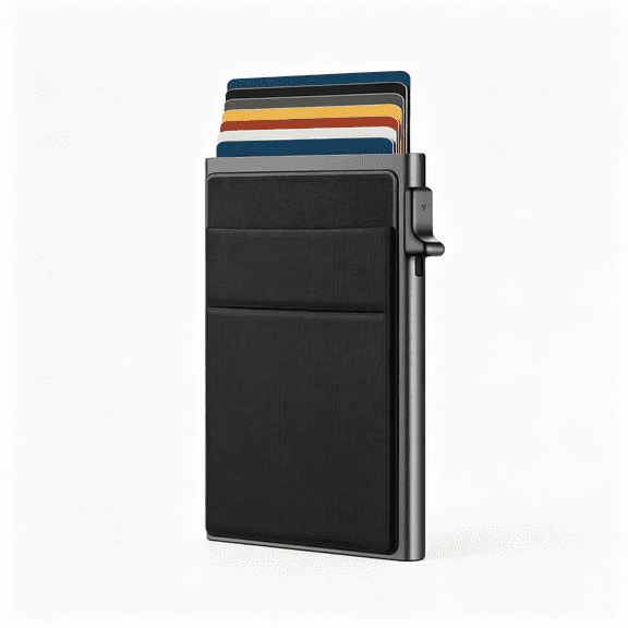 SUBAI Ultra-Slim Metal Wallet for Men - Rfid Blocking Minimalist Up Card Holder, Elastic Pocket for Cash and Durable Metal Wallet