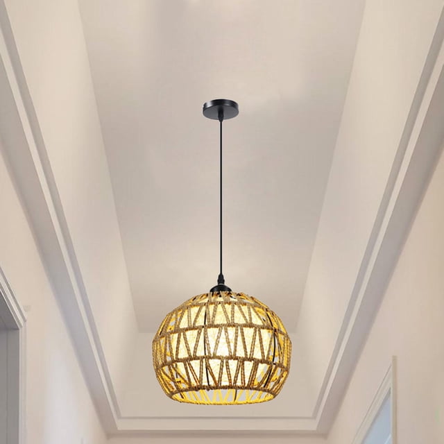 Lámpara de tejado, pantalla de lámpara, tejido de gota, lámpara colgante, lámpara colgante, accesorios de iluminación para decoración para hogar marrón claro doble capa Yinane Lámpara de araña