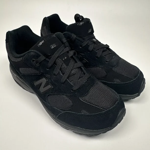 NEW BALANCE 993v1 Boy's Running Shoes Triple Black Suede (GC993TB) SIZE 6.5