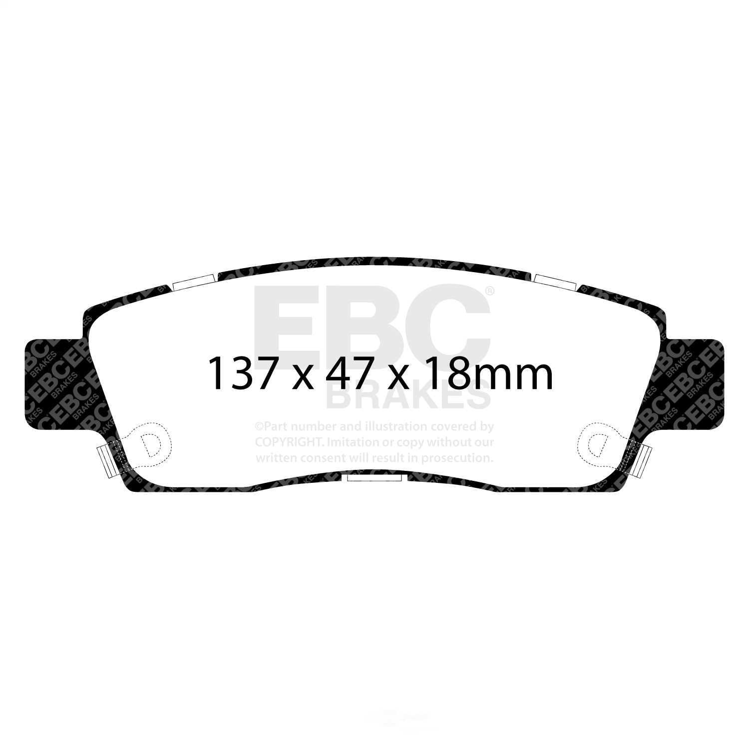 EBC Brakes Yellowstuff 4000 Series Street and Track Brake Pad Set Fits select: 2009-2018 CHEVROLET TRAVERSE, 2002-2009 CHEVROLET TRAILBLAZER