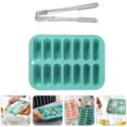 thumbnail image 4 of Bandeja de silicona para cubitos de hielo de 14 rejillas con tapa para hacer cubitos de hielo para uso doméstico (verde), 4 of 5