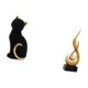 thumbnail image 5 of Escultura De Llama De Gato De Resina, Figura De Arte Moderno, Adorno Decorativo De Animal, Recuerdo De Fuego Abstracto Para Sala De Estar, Dormitorio, Estantería, Armario., 5 of 8
