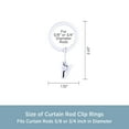 thumbnail image 4 of Kenney Clip Rings for 5/8" to 3/4" Diameter Curtain Rods, White, Set of 14, 4 of 5