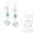 silver; aqua glass, variant on Celestial Starburst .925 Sterling Silver Beaded Earrings - Turquoise Glass