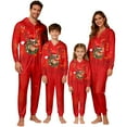 thumbnail image 4 of Fiaer Christmas Matching Family Onesie Pajamas Full Zip up Long Sleeve Deer Graphic One Piece Sleepwear Comfort Trendy Hooded Jumpsuit Sleepwear Loungewear Baby 9M, 4 of 9