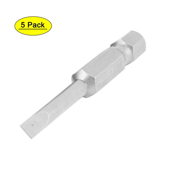 1/4" Hex Shank 4mm Tip Slotted Magnetic Screwdriver Bits 50mm Length 5Pcs