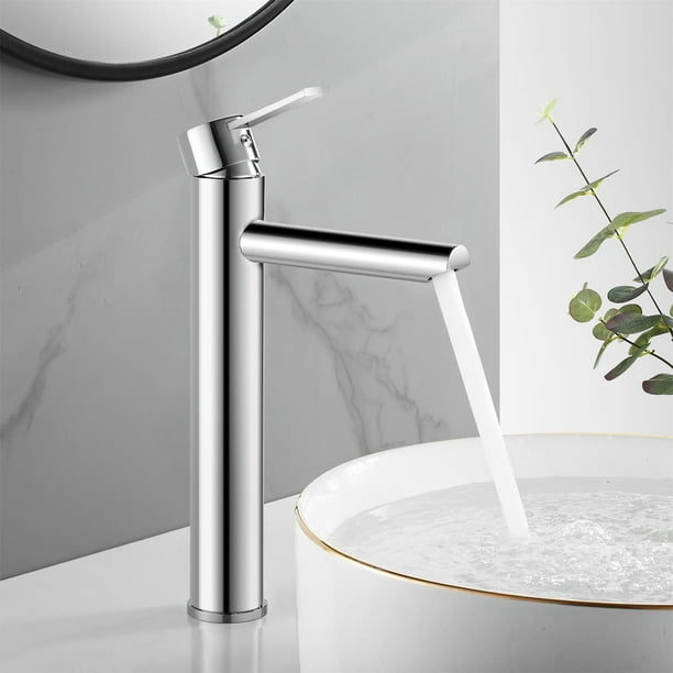 Grifo Baño, Verlacod Monomando Lavabo Alto Mezclador Monomando Lavabo Mezclador Frío Y Caliente Grifo Mezclador Lavabo Para Baño Baño Muyoka Hogar