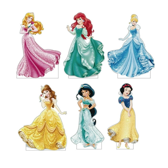Princesas Disney Niñas Siluetas Decorativas con Base, Kit 9 Piezas