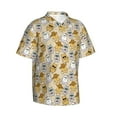thumbnail image 3 of Xecao Music Dancing Cat print Hawaiian shirt - a stylish short-sleeve button-down for men, perfect for casual beach and tropical outings., 3 of 9