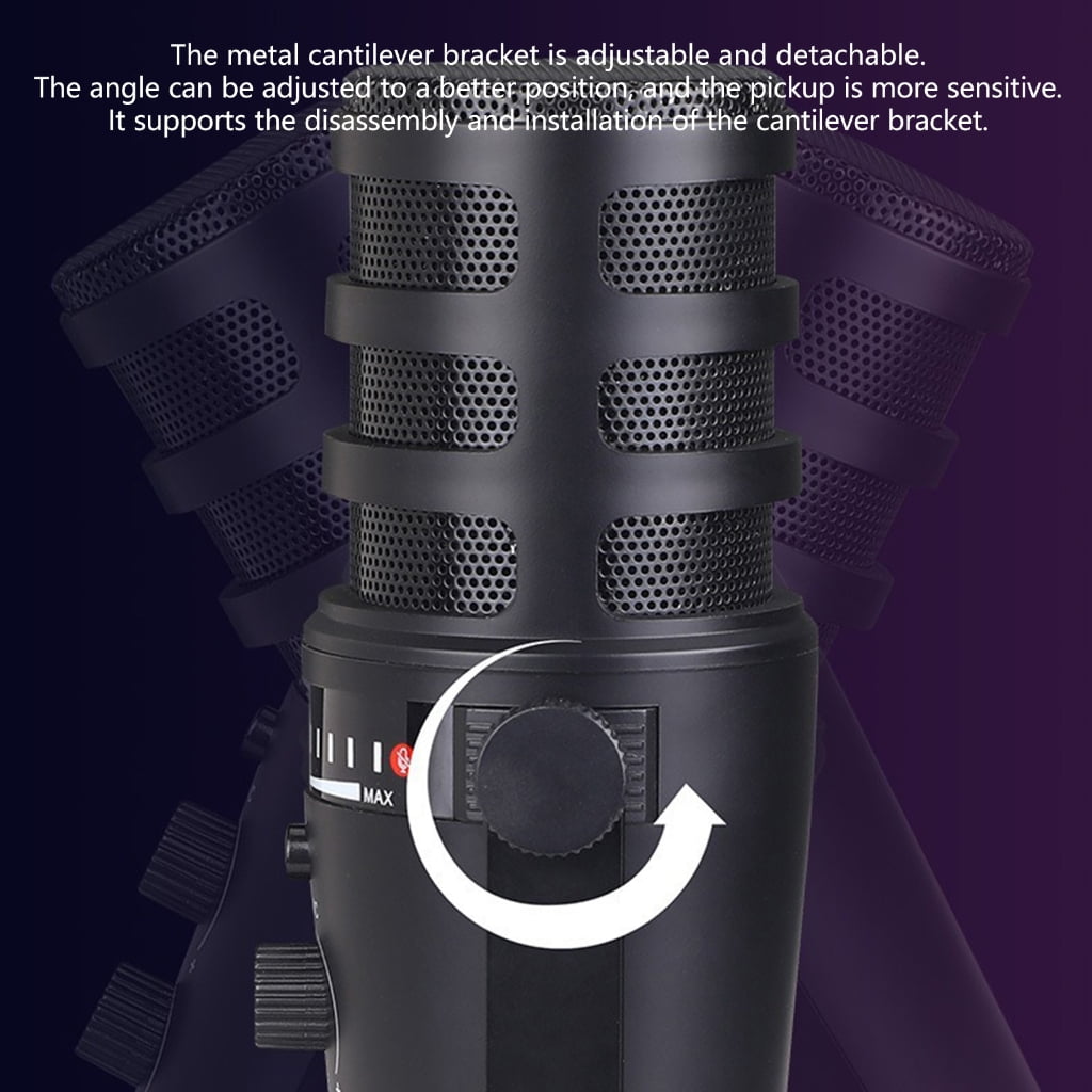 BQBQERT Professional Studio USB Microphone with Double Connectivities for Clear Sound Offering Versatility