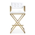 thumbnail image 4 of TOV Furniture Director Black Vegan Leather Barstool with Gold Steel Legs, 4 of 10